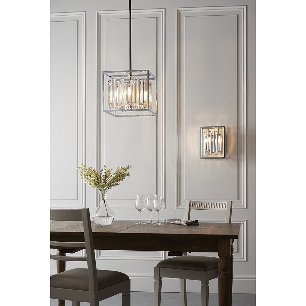 81930 Acadia 4 Light Pendant Chrome Plate