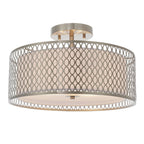 81966 Cordero 3 Light Flush Ceiling Light Satin Nickel Plate
