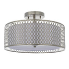 81966 Cordero 3 Light Flush Ceiling Light Satin Nickel Plate