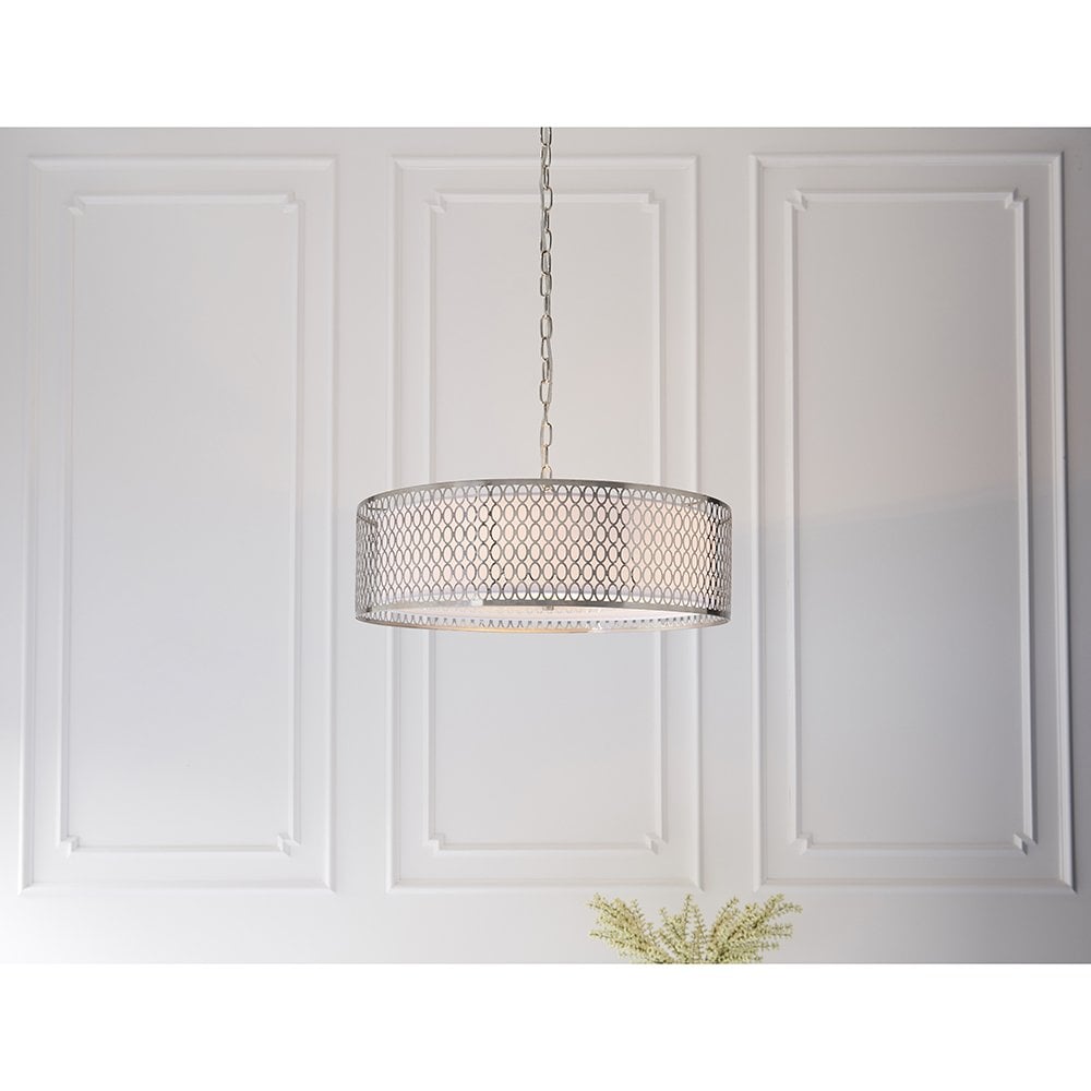 81969 Cordero 3 Light Pendant Satin Nickel Plate