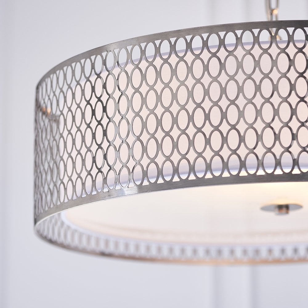 81969 Cordero 3 Light Pendant Satin Nickel Plate