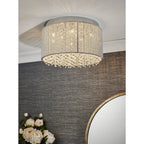 81980 Galina 10 Light Flush Ceiling Light Chrome Plate