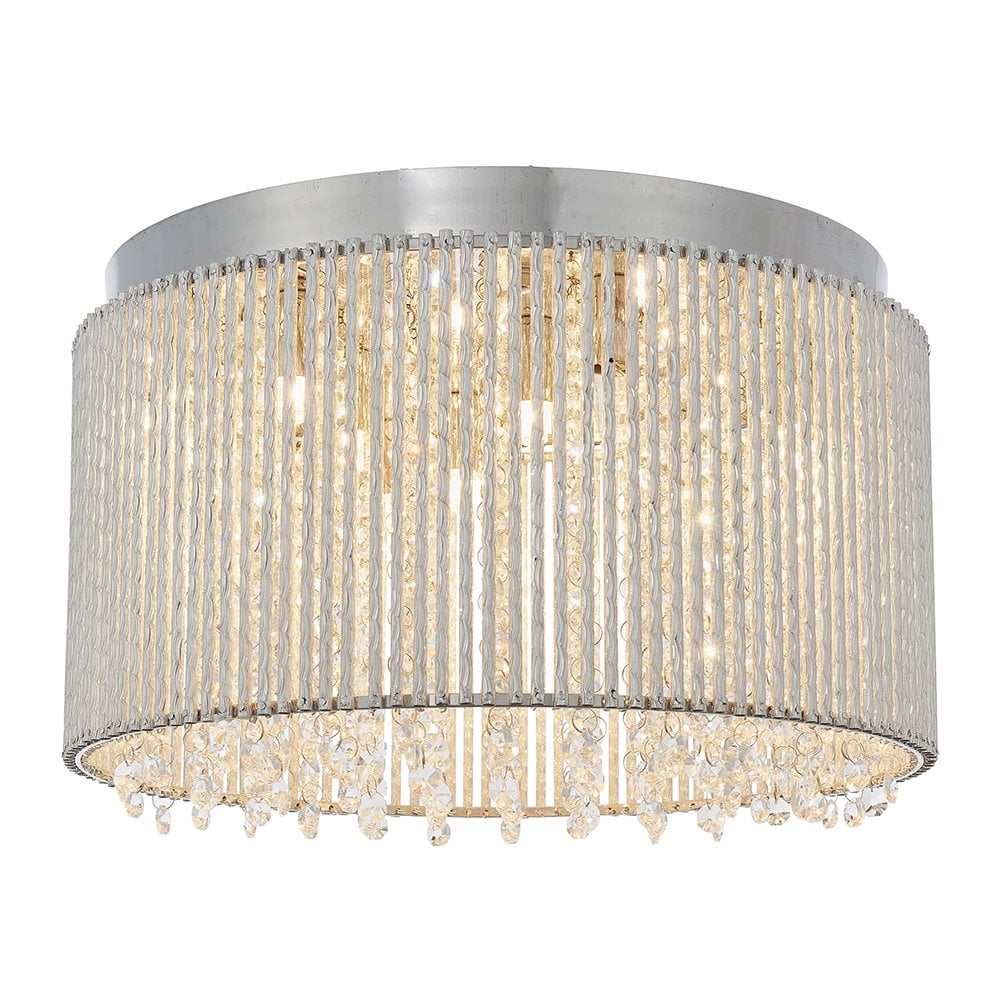 81980 Galina 10 Light Flush Ceiling Light Chrome Plate