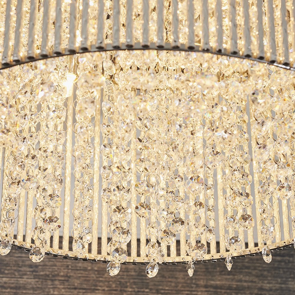 81980 Galina 10 Light Flush Ceiling Light Chrome Plate
