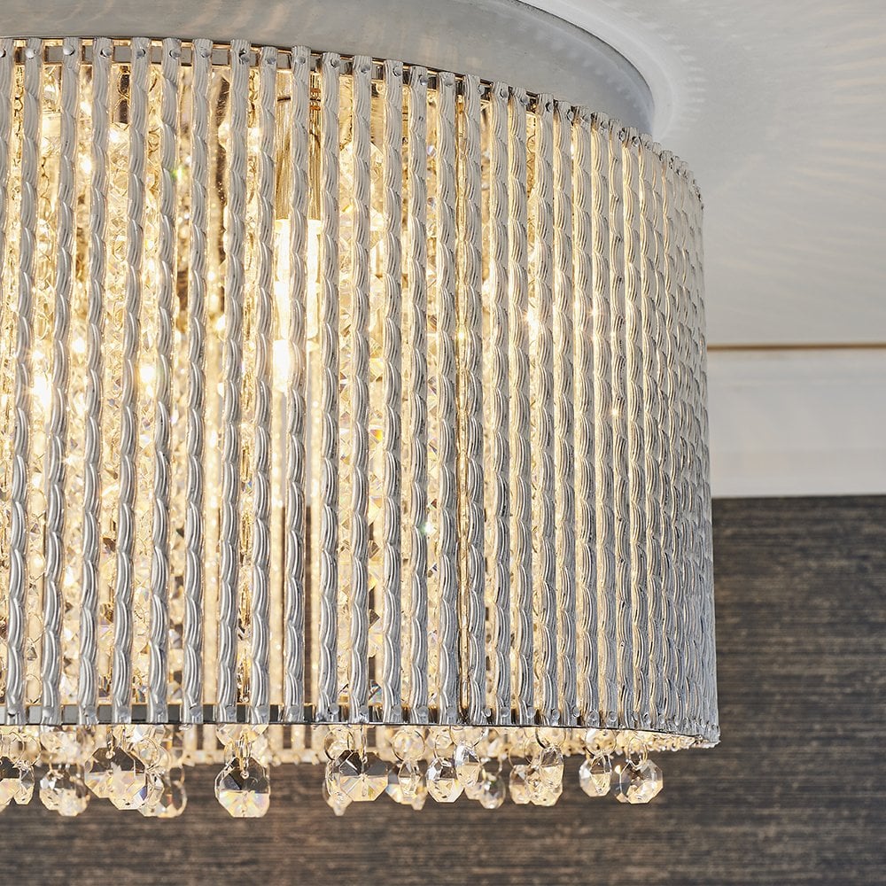 81980 Galina 10 Light Flush Ceiling Light Chrome Plate