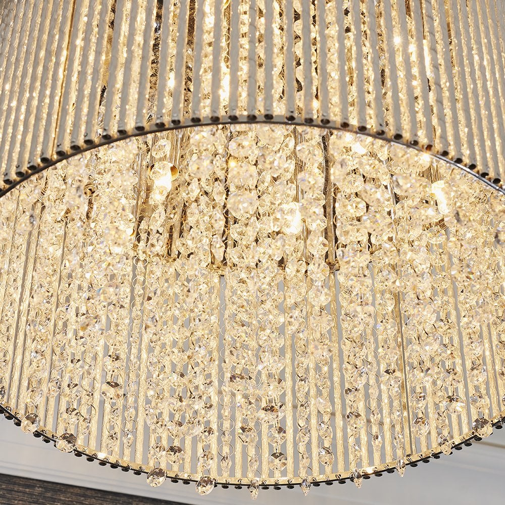 81980 Galina 10 Light Flush Ceiling Light Chrome Plate