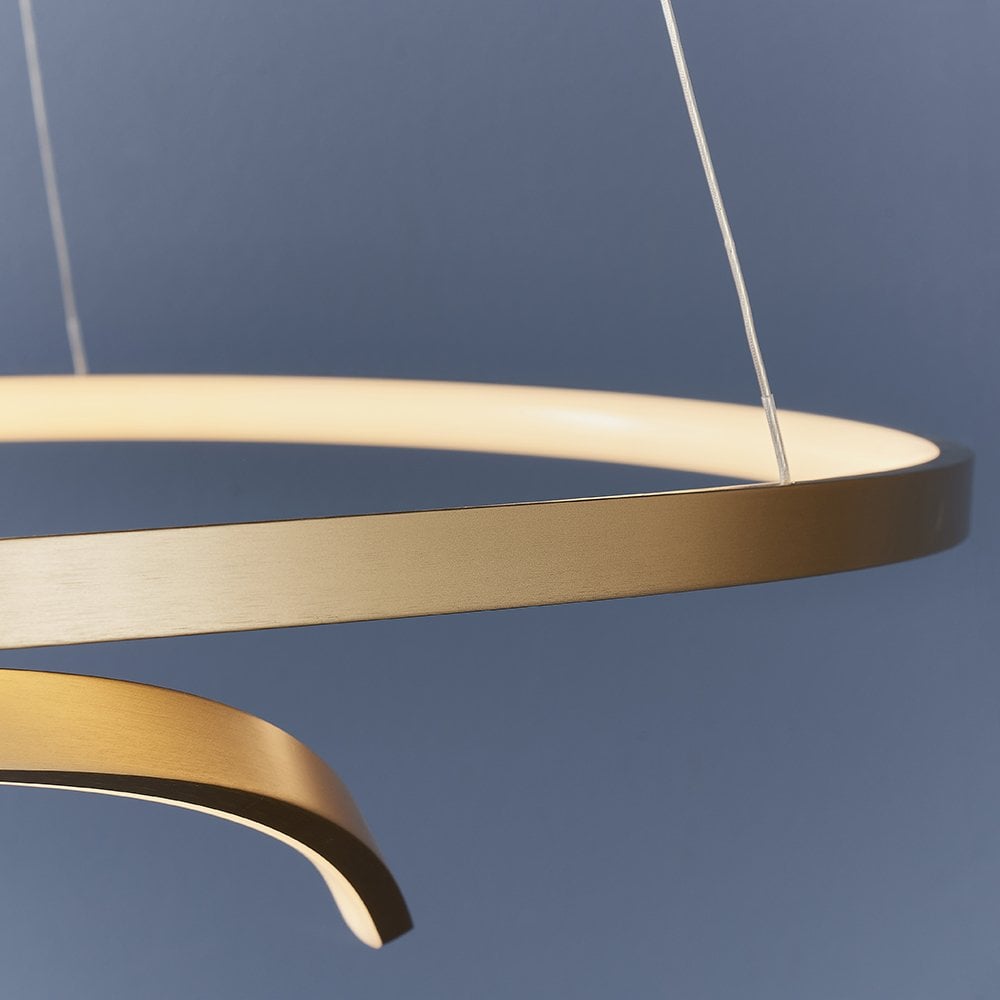 90323 Rafe 1 Light Pendant LED Light Matt Brushed Gold