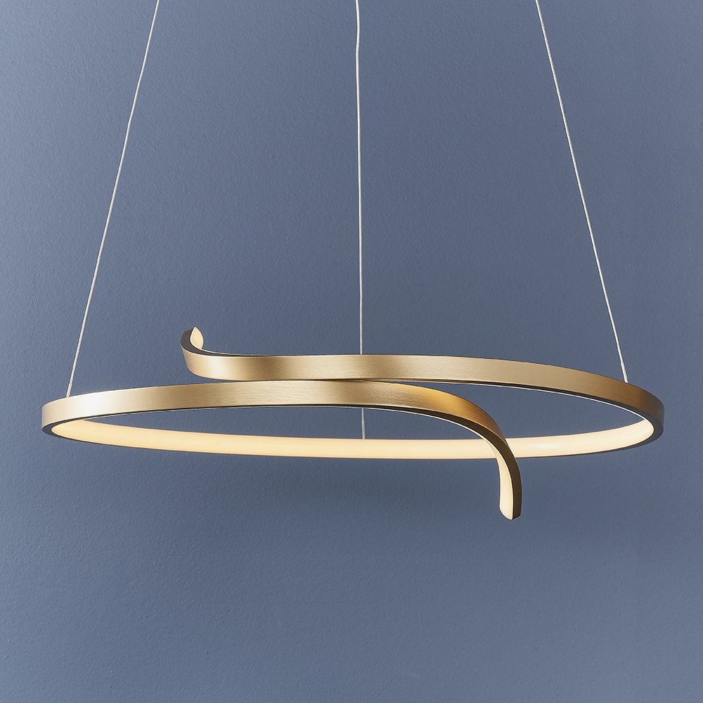 90323 Rafe 1 Light Pendant LED Light Matt Brushed Gold