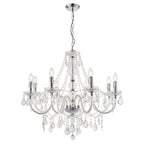 308-8CL Clarence 8 Light Pendant Clear Acrylic & Chrome Plate
