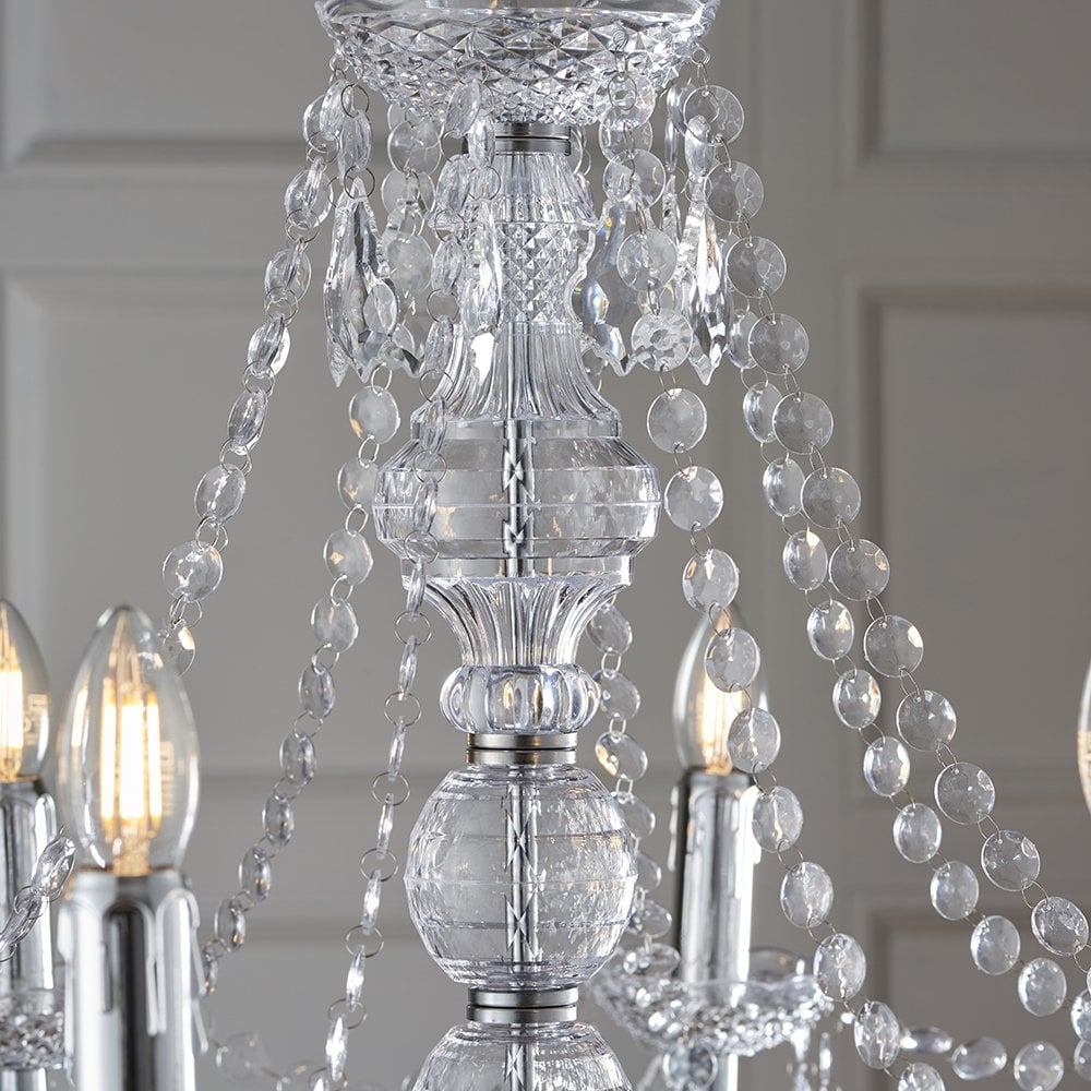 308-8CL Clarence 8 Light Pendant Clear Acrylic & Chrome Plate