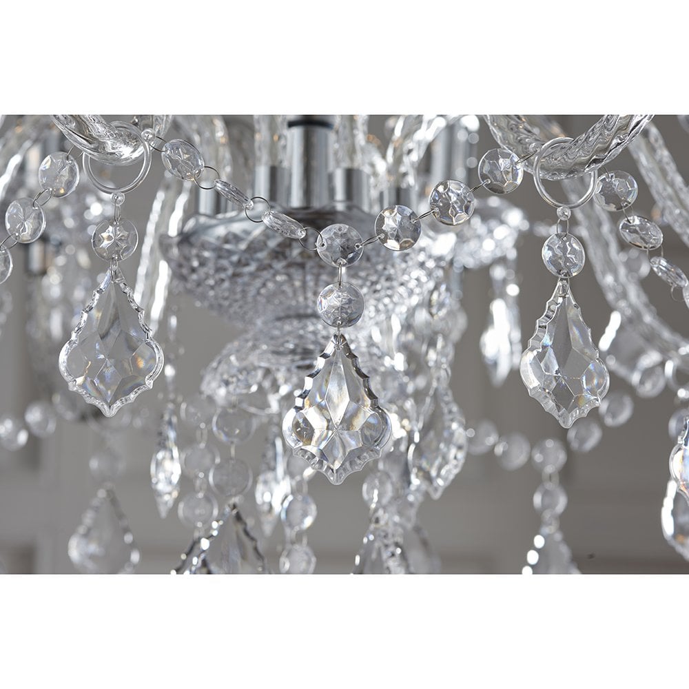 308-8CL Clarence 8 Light Pendant Clear Acrylic & Chrome Plate