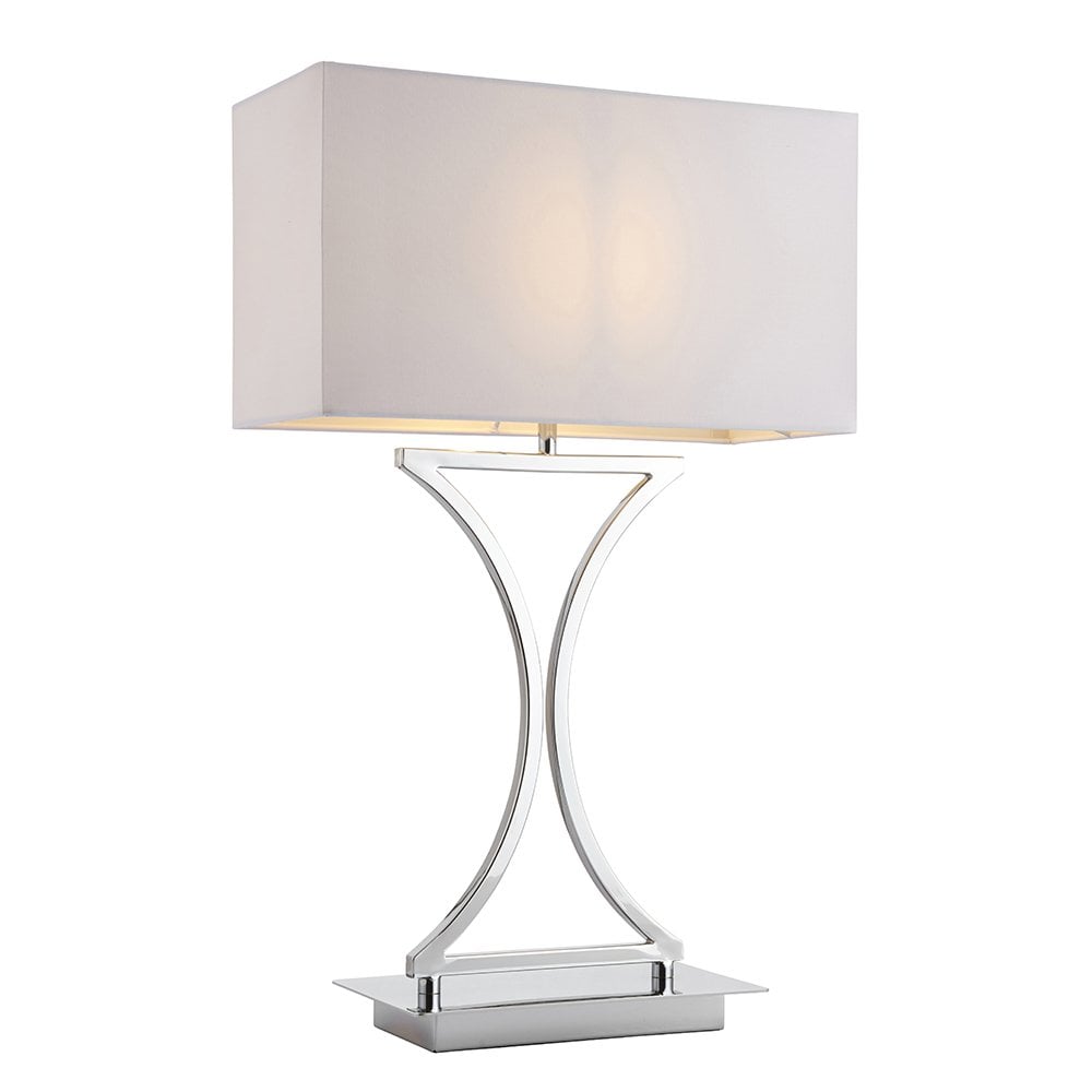 96930-TLCH Epalle 1 Light Table Lamp Chrome Plate & White Fabric