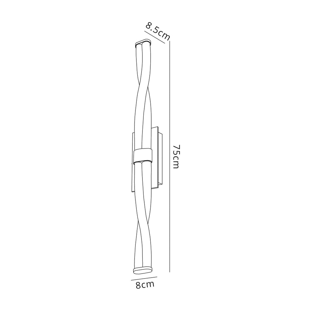 NL73899 Twill Bathroom Wall Lamp Large LED Polished Chrome