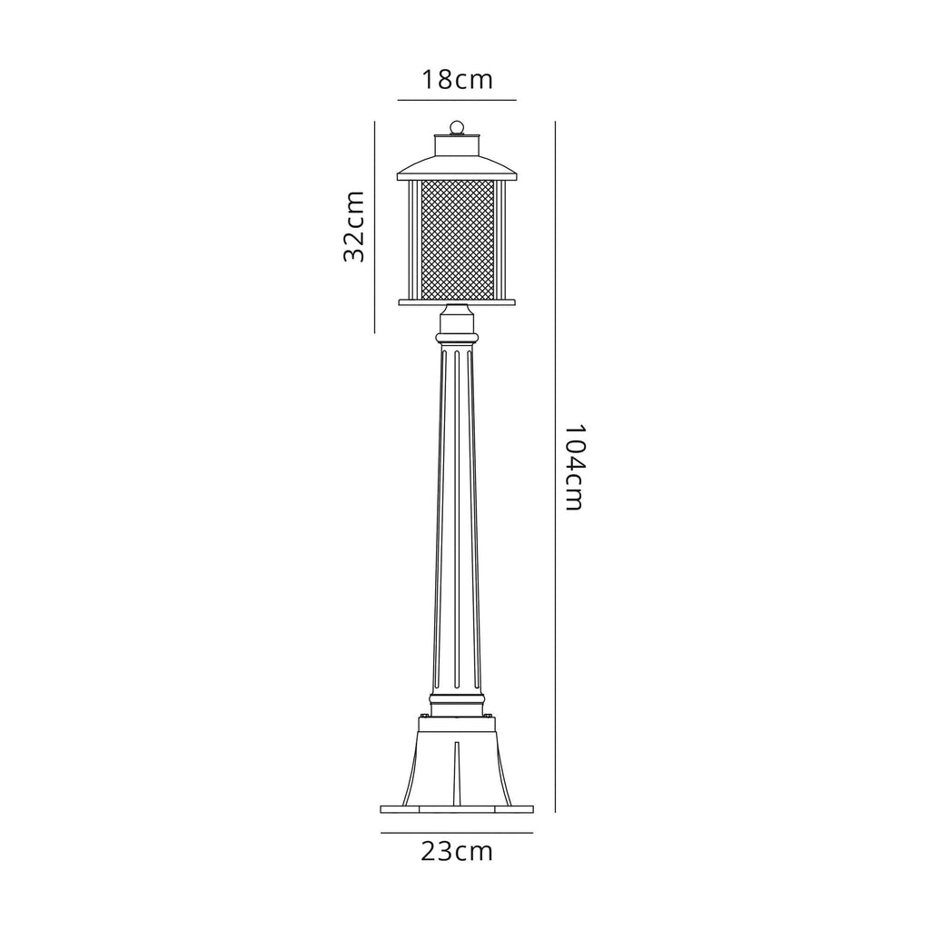NL74329 Argon Outdoor Single Headed Post Lamp Antique Bronze/Clear Glass
