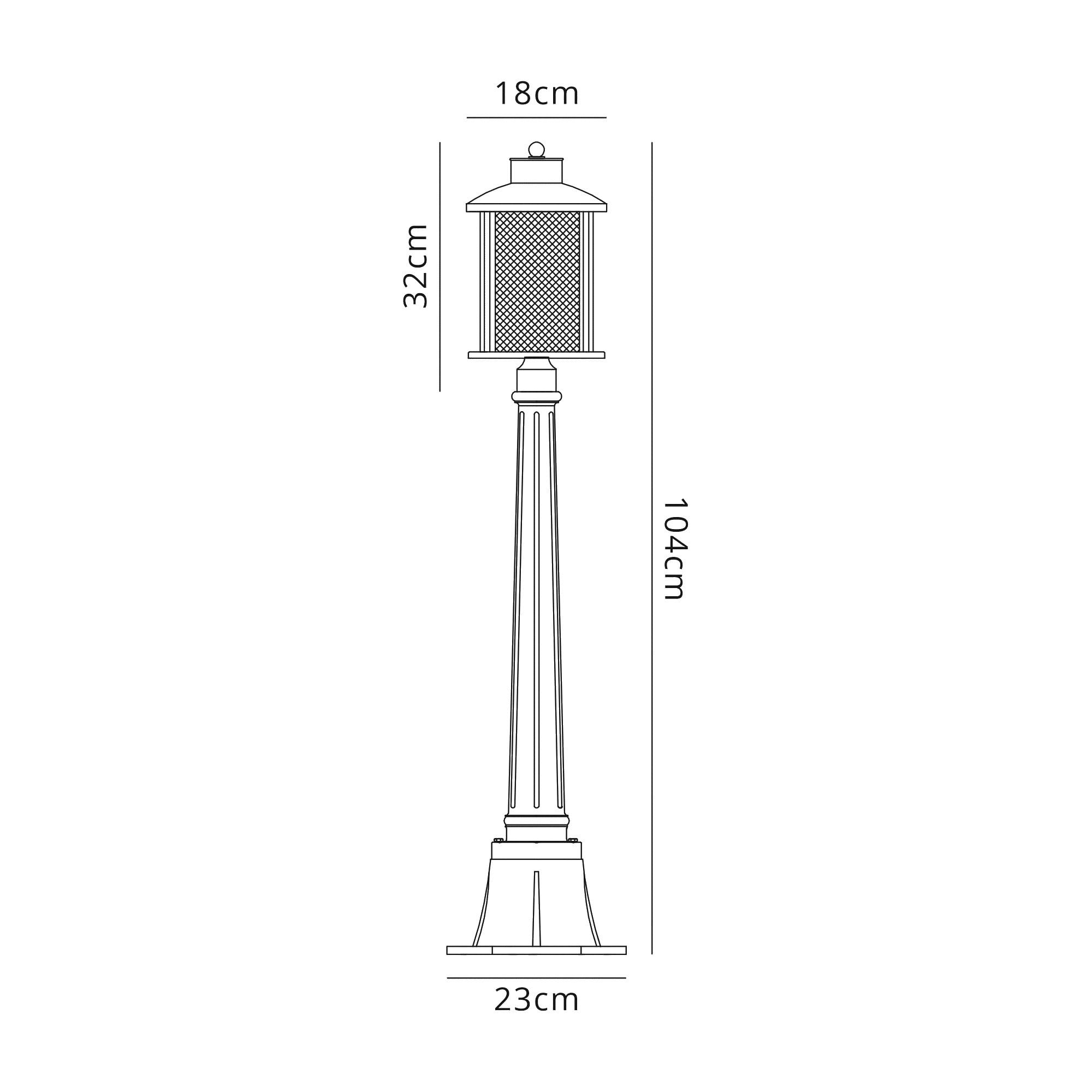 NL74329 Argon Outdoor Single Headed Post Lamp Antique Bronze/Clear Glass