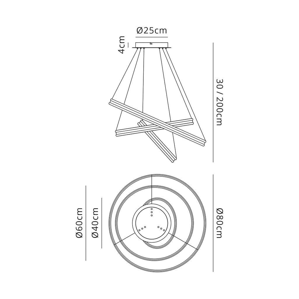 NL77709 Orla Pendant 3 Light LED Dimmable Matt White