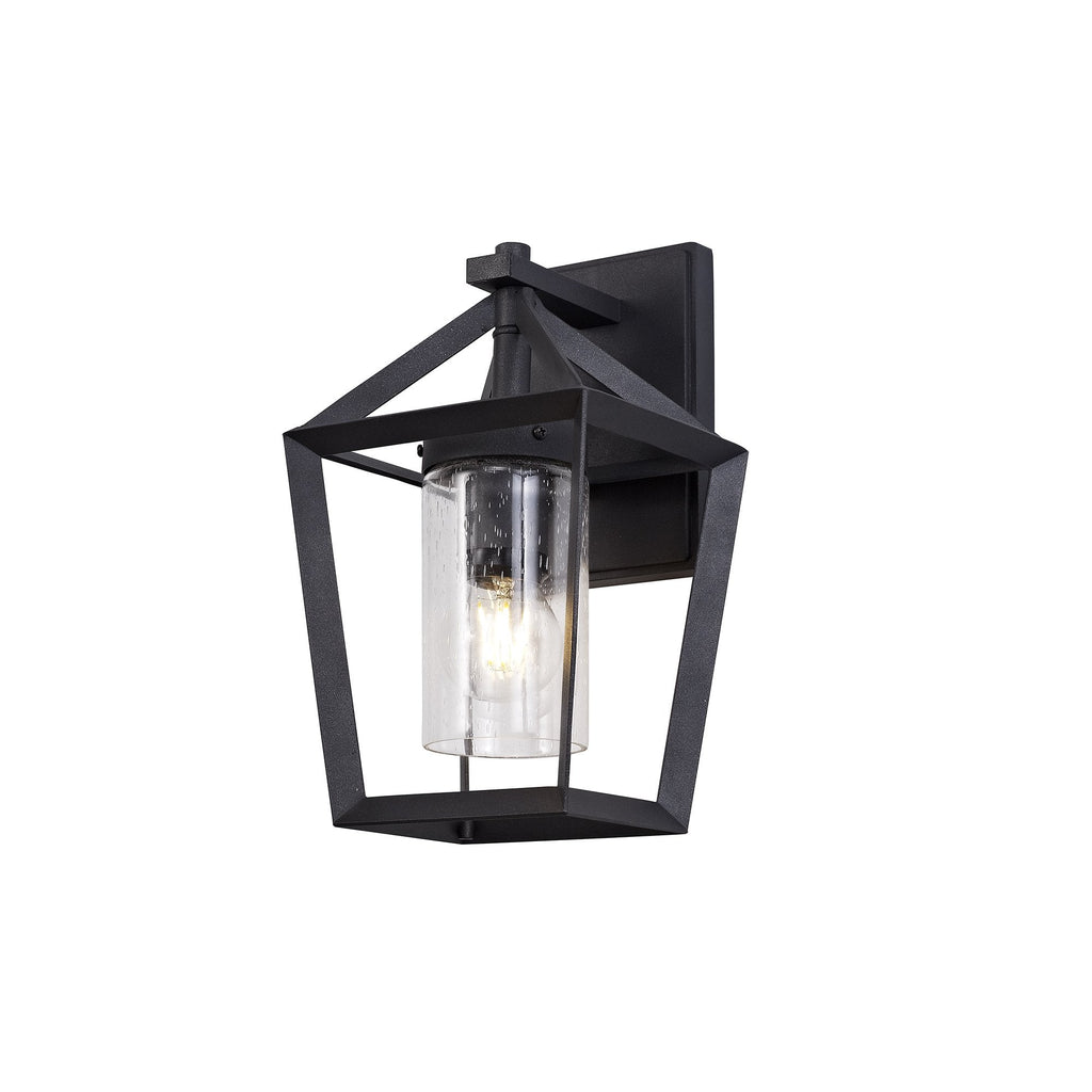 NL77809 Carma Outdoor Down Wall Lamp 1 Light Anthracite/Clear Rain Drop Effect Glass