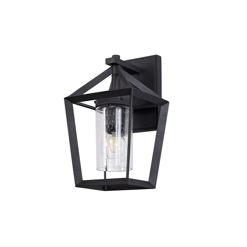 NL77809 Carma Outdoor Down Wall Lamp 1 Light Anthracite/Clear Rain Drop Effect Glass