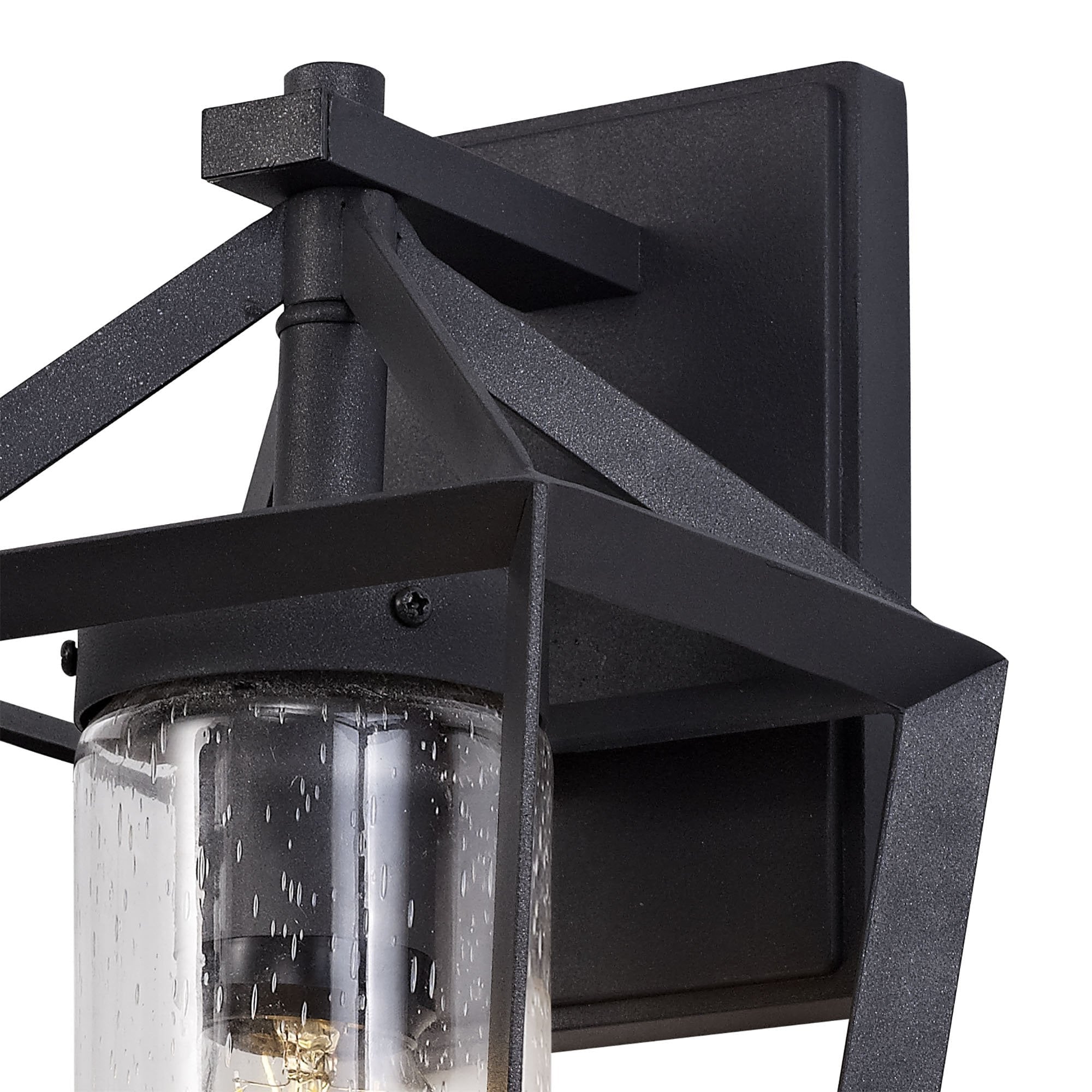 NL77809 Carma Outdoor Down Wall Lamp 1 Light Anthracite/Clear Rain Drop Effect Glass
