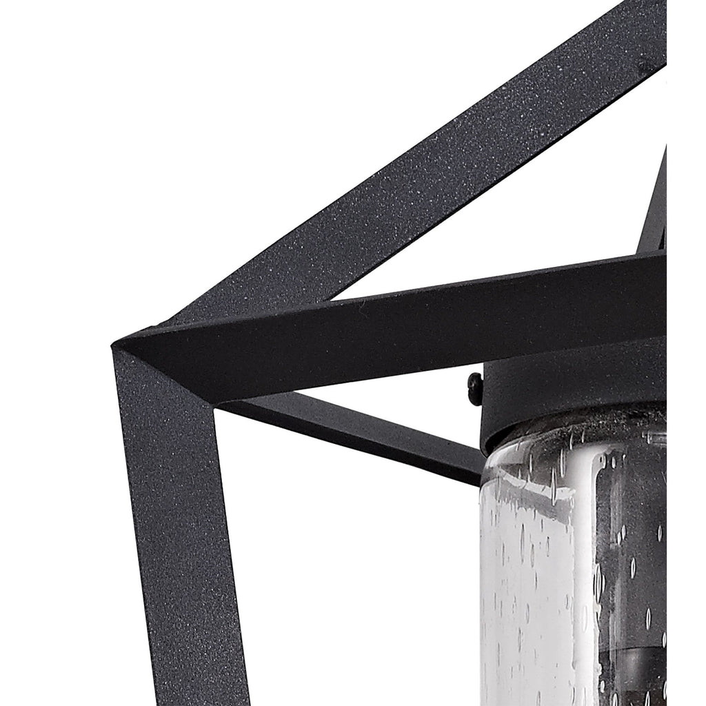 NL77809 Carma Outdoor Down Wall Lamp 1 Light Anthracite/Clear Rain Drop Effect Glass