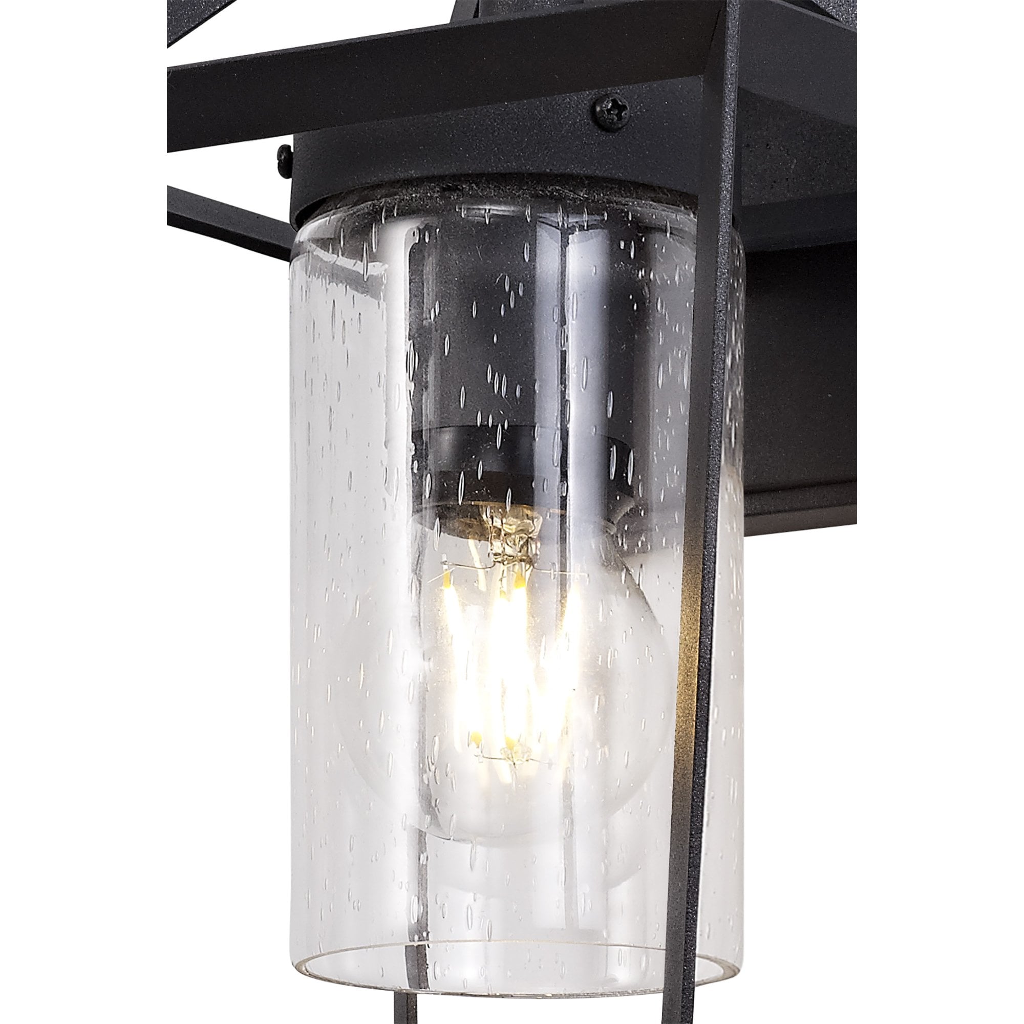 NL77809 Carma Outdoor Down Wall Lamp 1 Light Anthracite/Clear Rain Drop Effect Glass