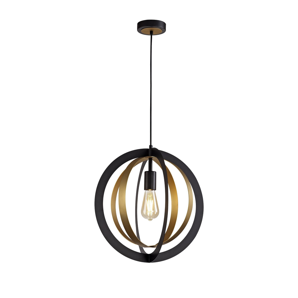 NL78229 Ria Pendant 1 Light Black/Satin Gold