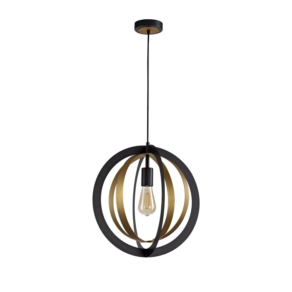 NL78229 Ria Pendant 1 Light Black/Satin Gold