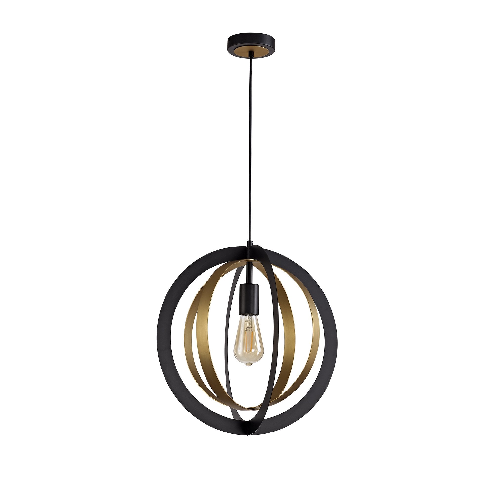 NL78229 Ria Pendant 1 Light Black/Satin Gold
