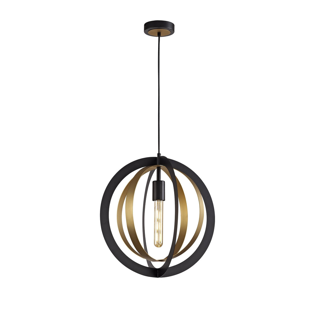 NL78229 Ria Pendant 1 Light Black/Satin Gold