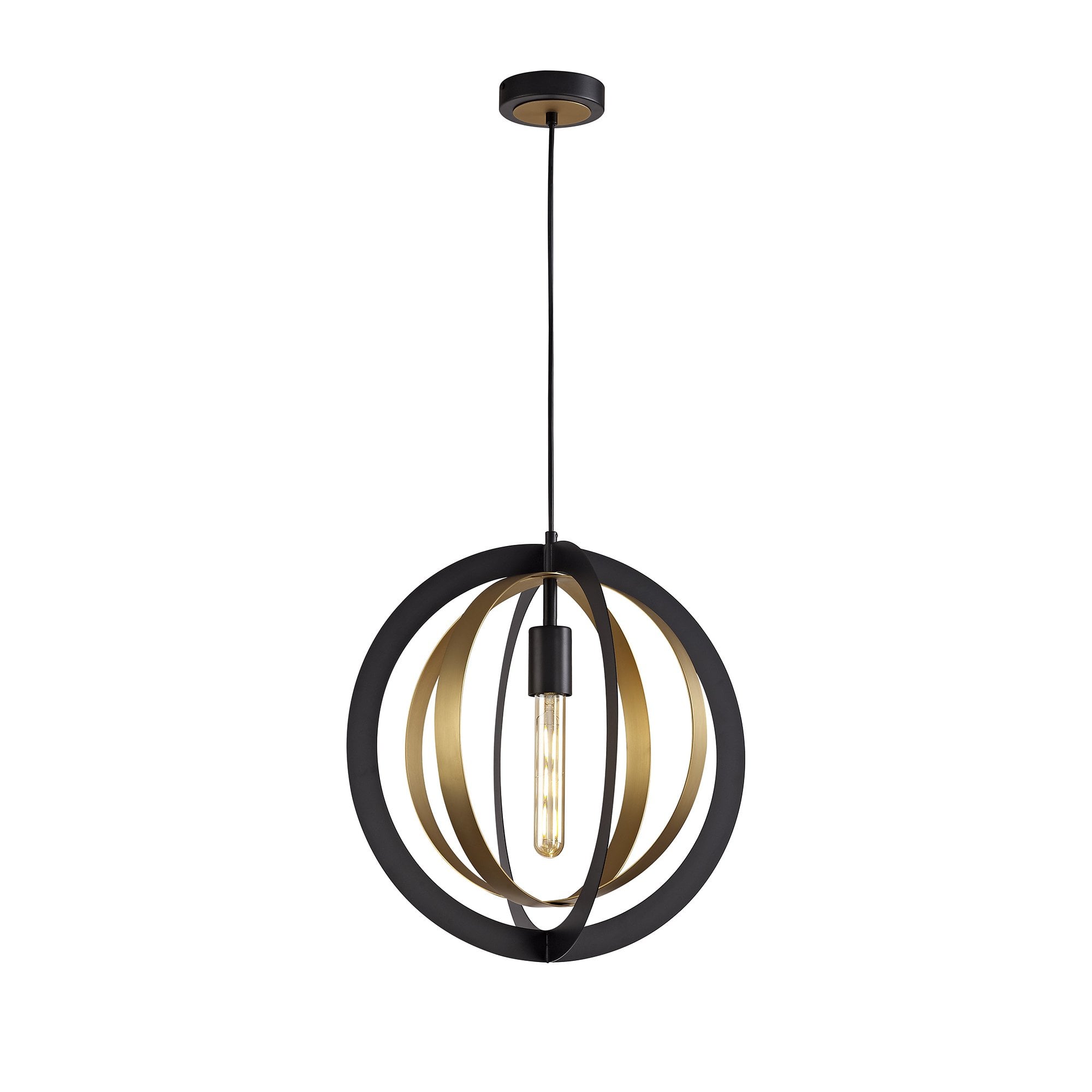 NL78229 Ria Pendant 1 Light Black/Satin Gold