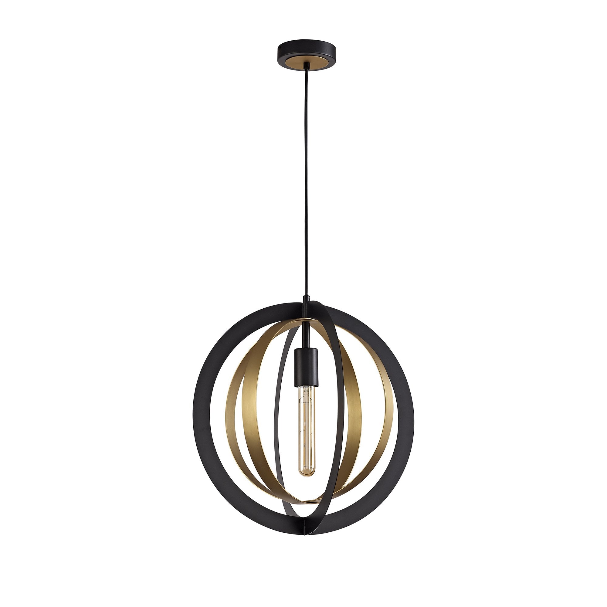 NL78229 Ria Pendant 1 Light Black/Satin Gold