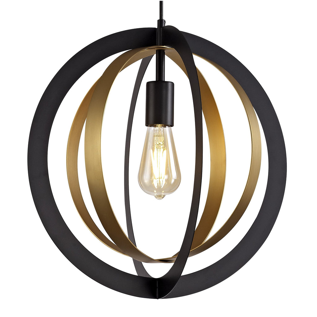 NL78229 Ria Pendant 1 Light Black/Satin Gold