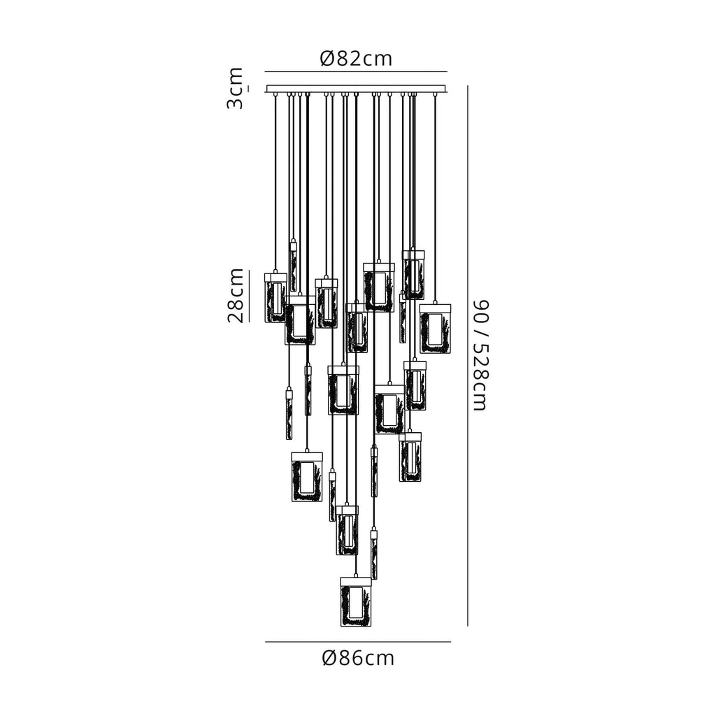 NL78629 Eski Pendant 5M 21LED  Light Polished Chrome