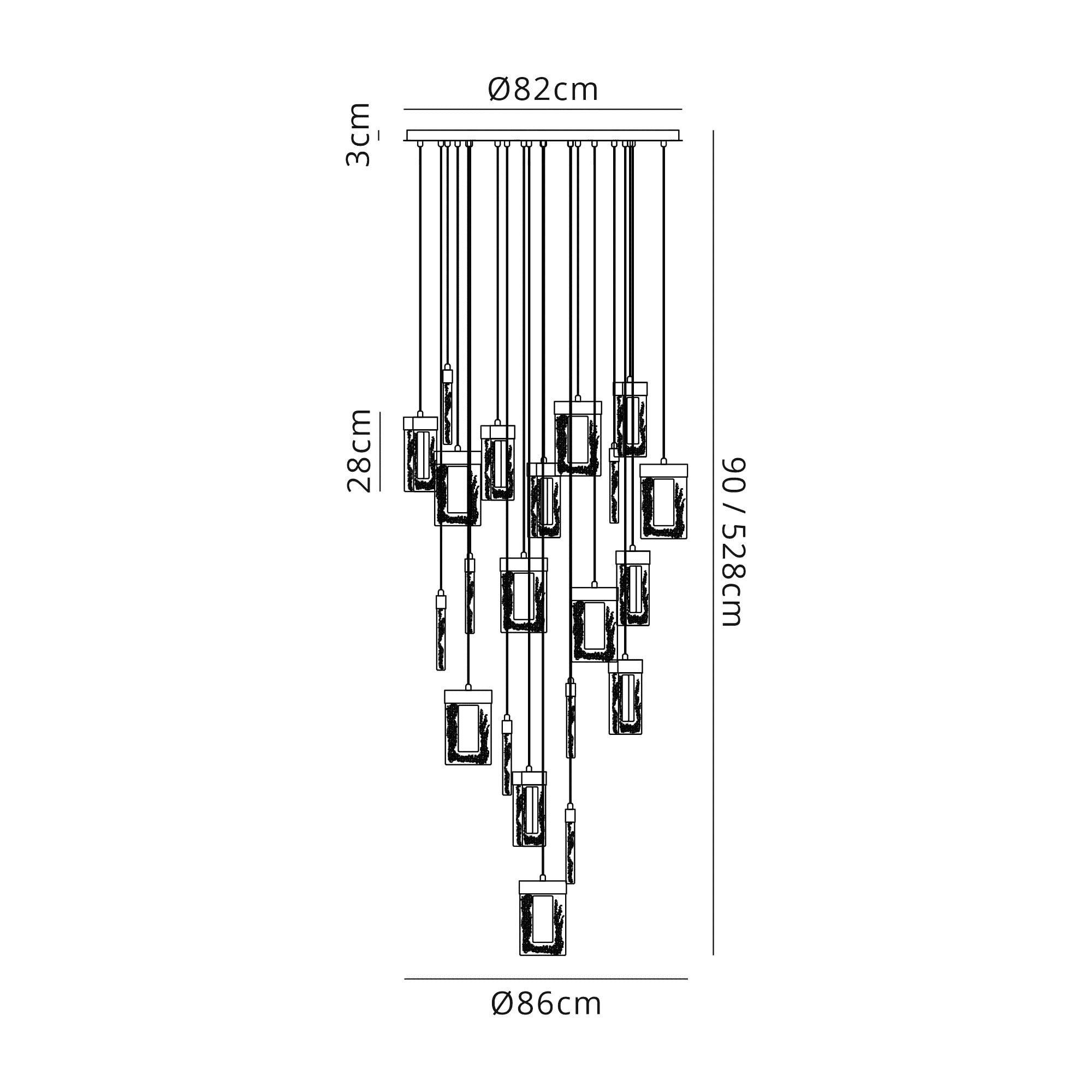 NL78629 Eski Pendant 5M 21LED  Light Polished Chrome