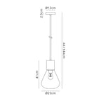 NL81339 Olivia Narrow Pendant 1 Light Ancient Brass/Clear Glass