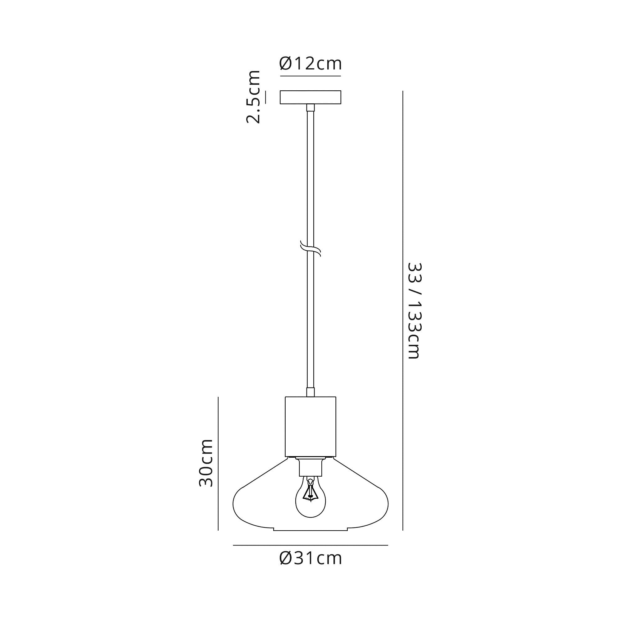 NL81349 Olivia Wide Pendant 1 Light Ancient Brass/Clear Glass