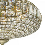 Dar ASM0675 Asmara 6 Light Pendant Antique Brass Crystal