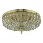 Dar ASM5475 Asmara 5 Light Flush Antique Brass Crystal