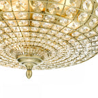 Dar ASM5475 Asmara 5 Light Flush Antique Brass Crystal