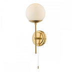 Dar BOM0735 Bombazine Wall Light Natural Brass Opal Glass