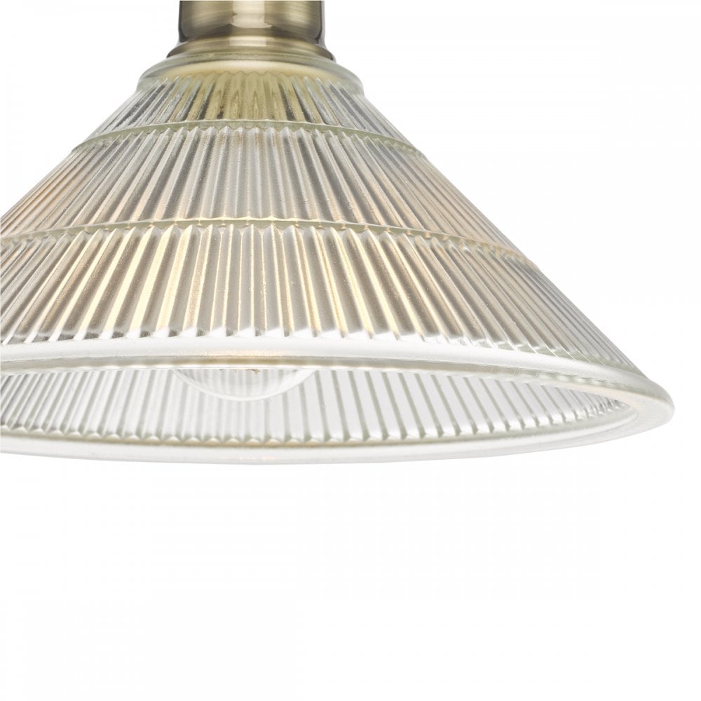 Dar BOY0175 Boyd 1 Light Flush Antique Brass with Glass Shade
