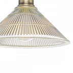 Dar BOY0175 Boyd 1 Light Flush Antique Brass with Glass Shade