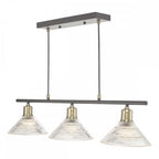 Dar BOY0375 Boyd 3 Light Bar Antique Brass with Glass Shade