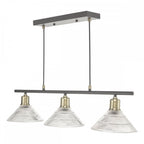 Dar BOY0375 Boyd 3 Light Bar Antique Brass with Glass Shade (S)