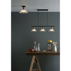 Dar BOY0375 Boyd 3 Light Bar Antique Brass with Glass Shade