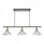 Dar BOY0375 Boyd 3 Light Bar Antique Brass with Glass Shade
