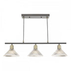 Dar BOY0375 Boyd 3 Light Bar Antique Brass with Glass Shade