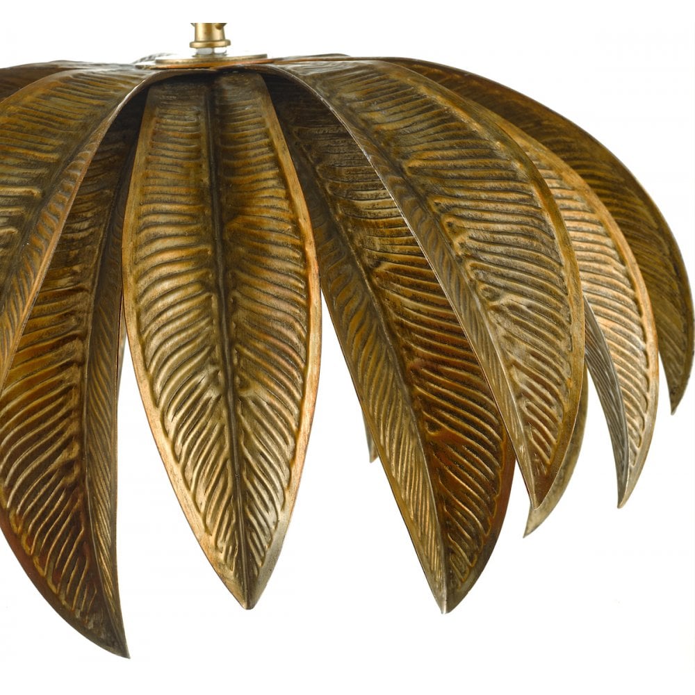 Dar CAR0135 Cara 1 Light Pendant Antique Gold