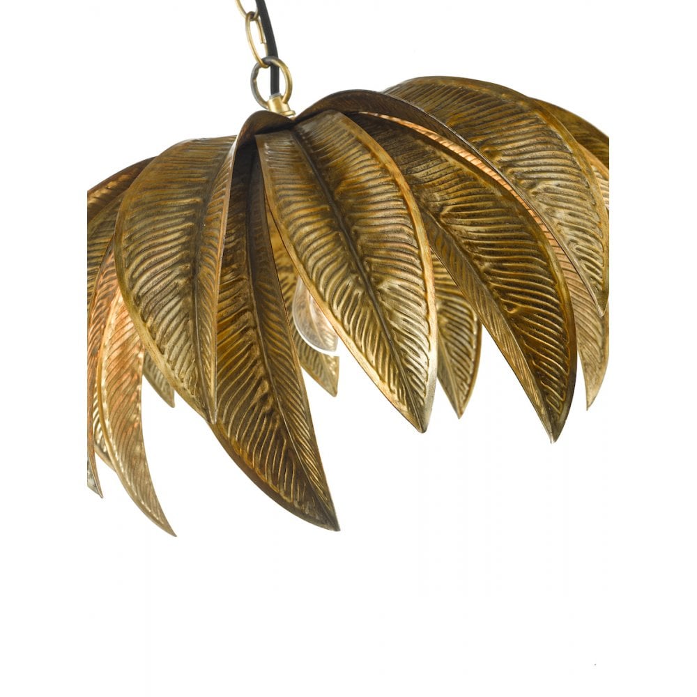 Dar CAR0135 Cara 1 Light Pendant Antique Gold