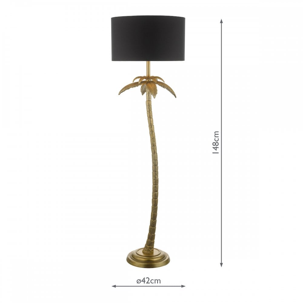 Coco Floor  Lamp Antique Gold With Shade